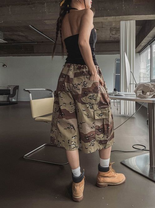 Lip cargo stopper Bermuda pants