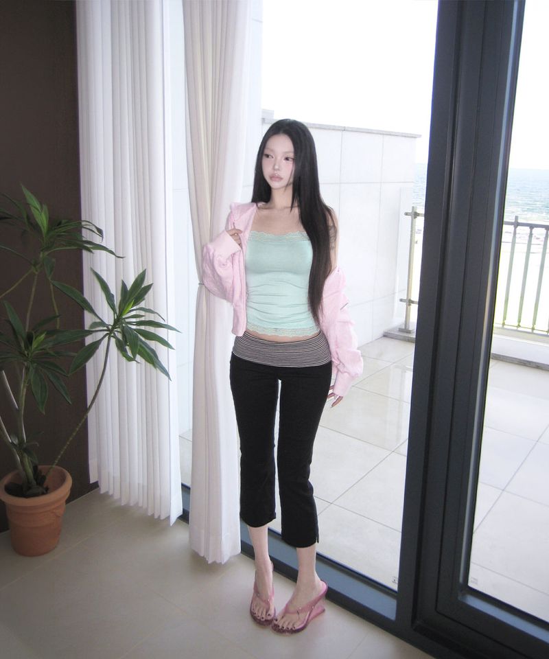 stripe folding capri pt