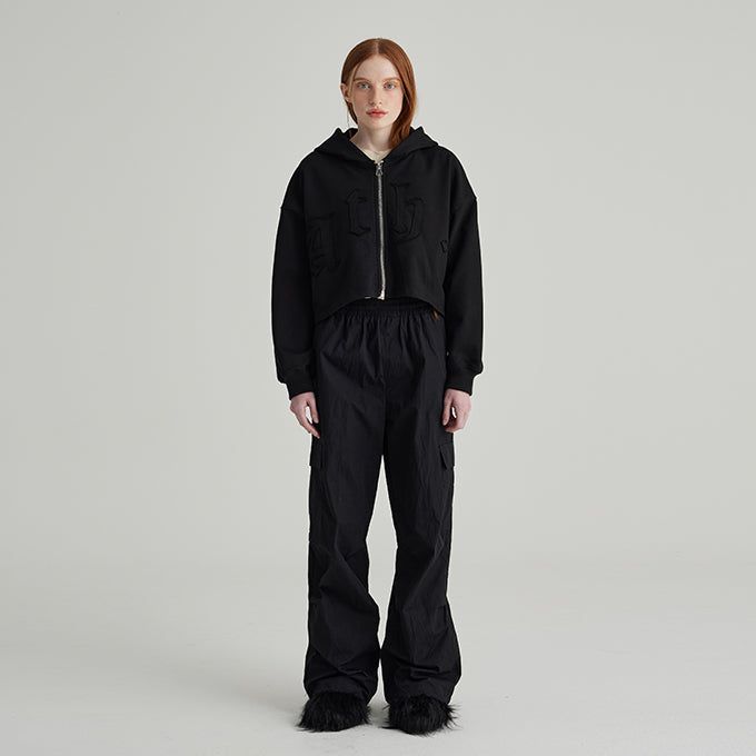 BLACK EDGE LOGO HOOD ZIP-UP