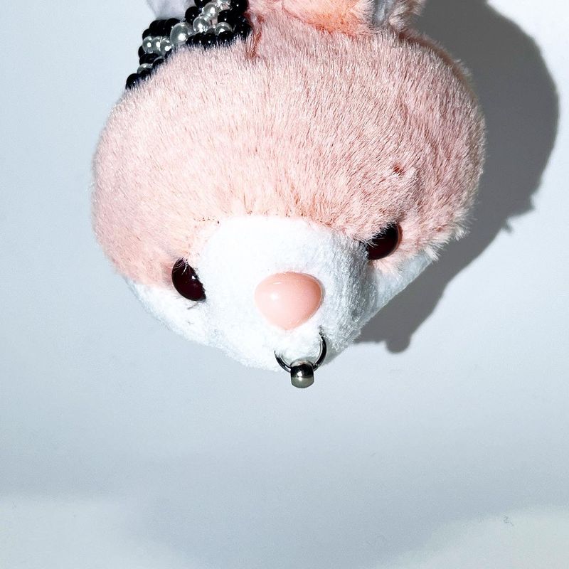 Gangster ribbon rabbit keychain