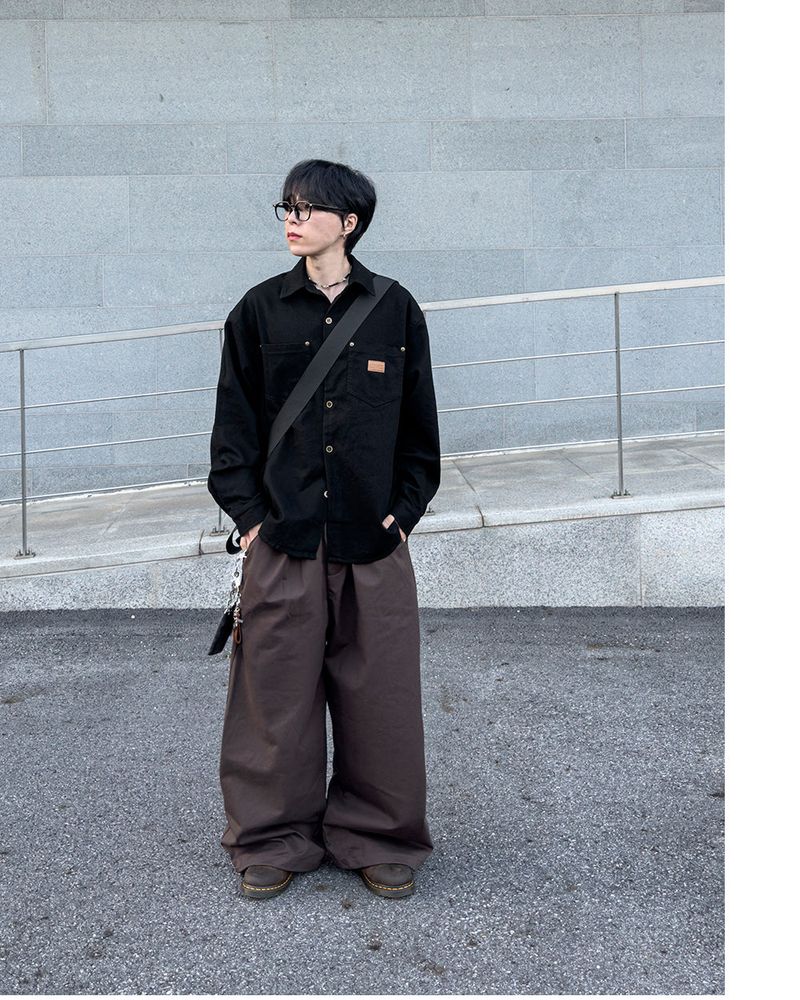 Drain Patch Work Shirt Jacket