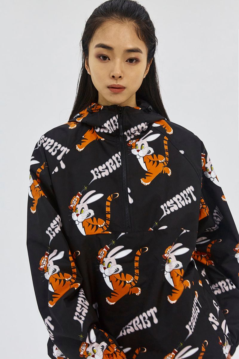 TIGER RABBIT HOODED ANORAK JACKET