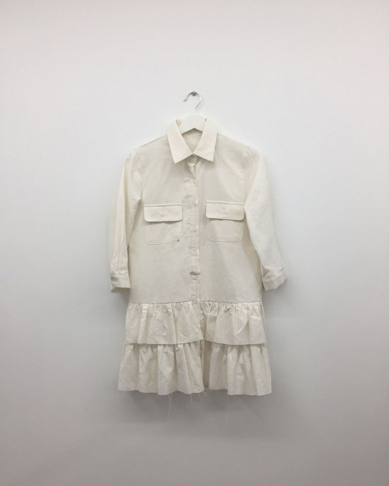 Lamb Buck Shirt Frill Dress (2color)