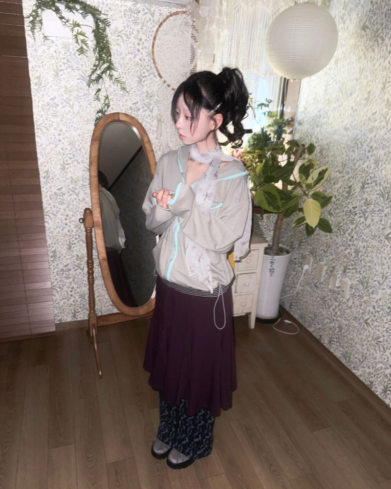 (2color) Vine Flower Corduroy Pants