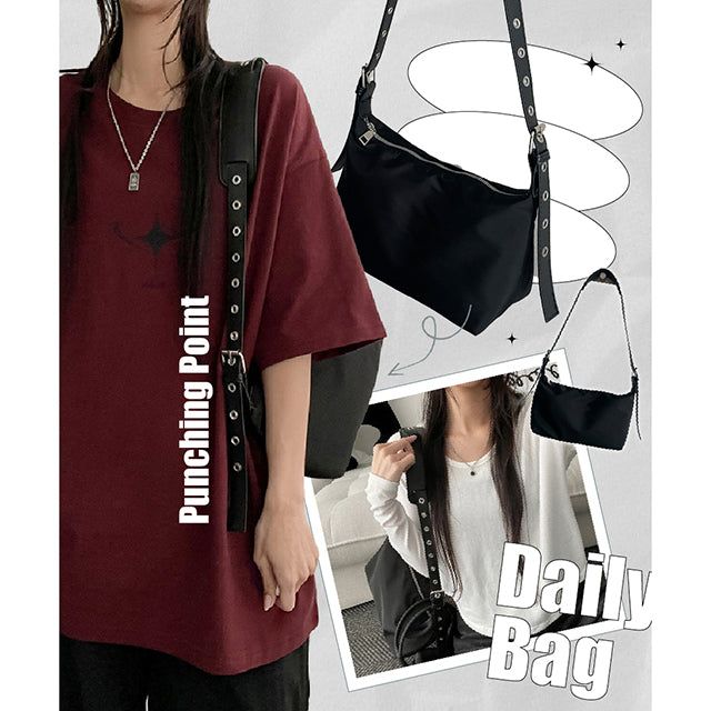 hijjoo（ハイチュー）の「eyelet belt black shoulder cross bag（Bags）」