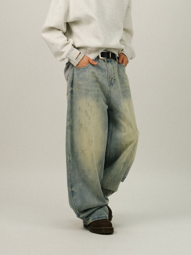 SEMIKAJI（セミカジ）の「TD Yellow Washing Wide Denim（Pants）」