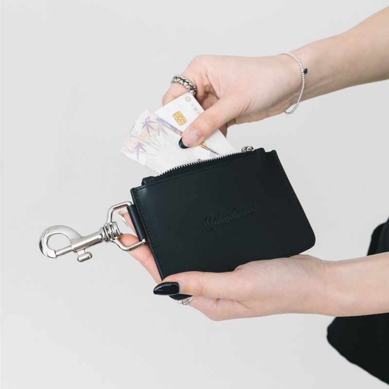 LOGO-EMBOSSED LEATHER COIN WALLET