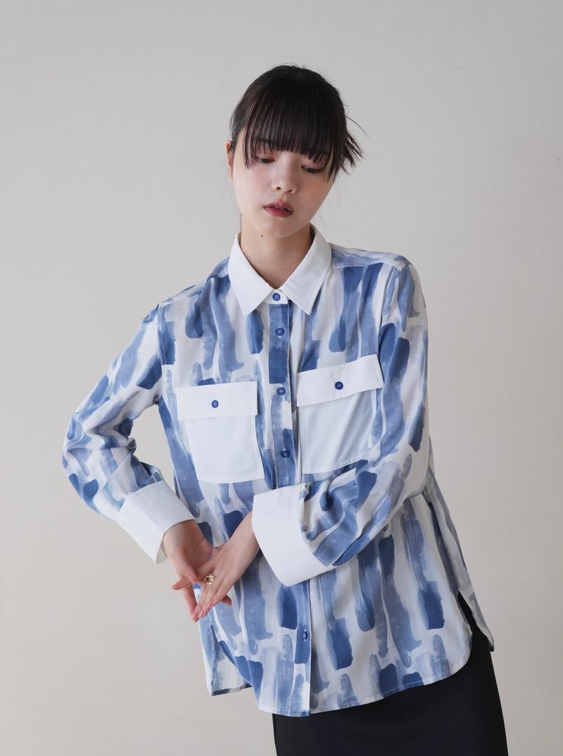 Uenui（ウニュイ）の「pattern pocket shirt（Tops）」