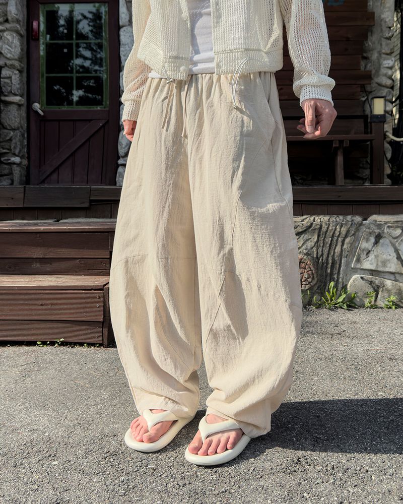 Beo Curved Linen Balloon Pants