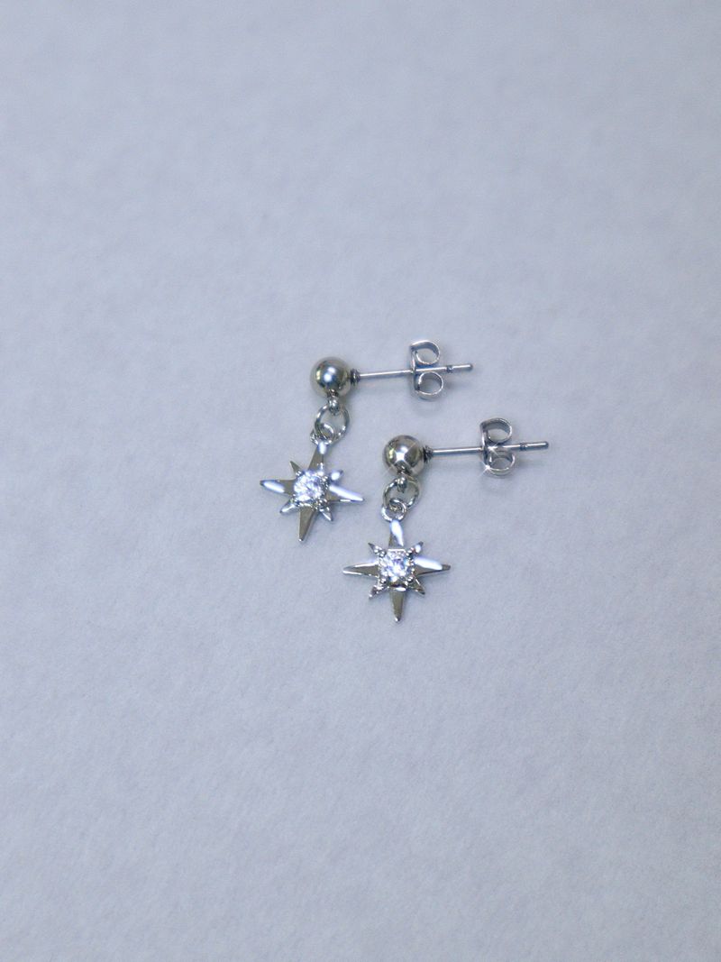 cubic square star earring