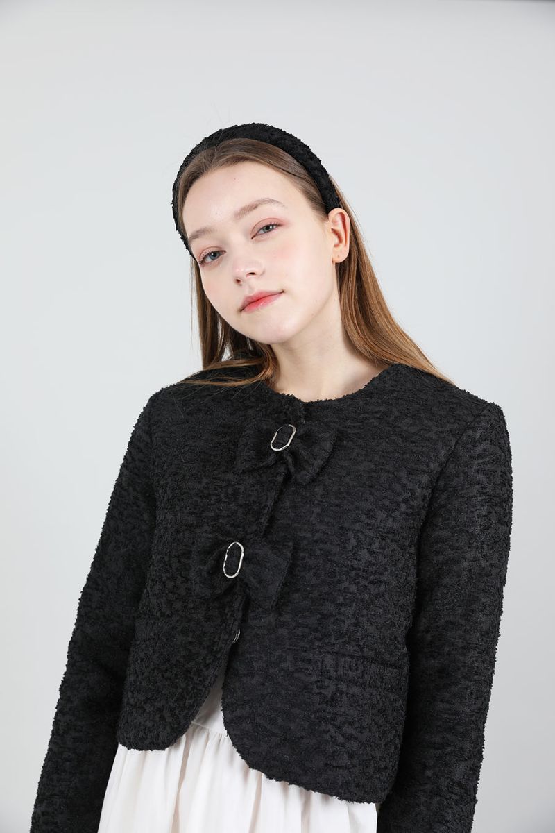 Tweed Ribbon Jacket Black