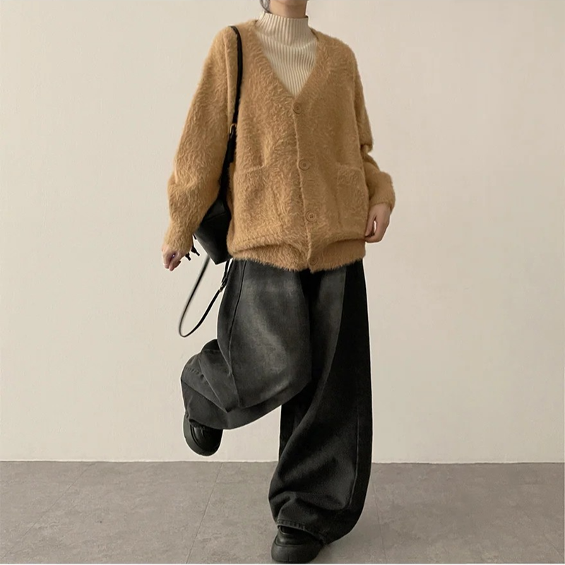 Onp Pocket Angora Cardigan