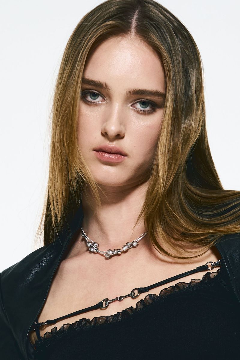 NO.569 [SILVER] CRYSTAL BALL NECKLACE