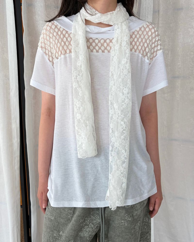 fungus（ファンガス）の「クラウディ オープンネック Tシャツ(3colors)（トップス）」