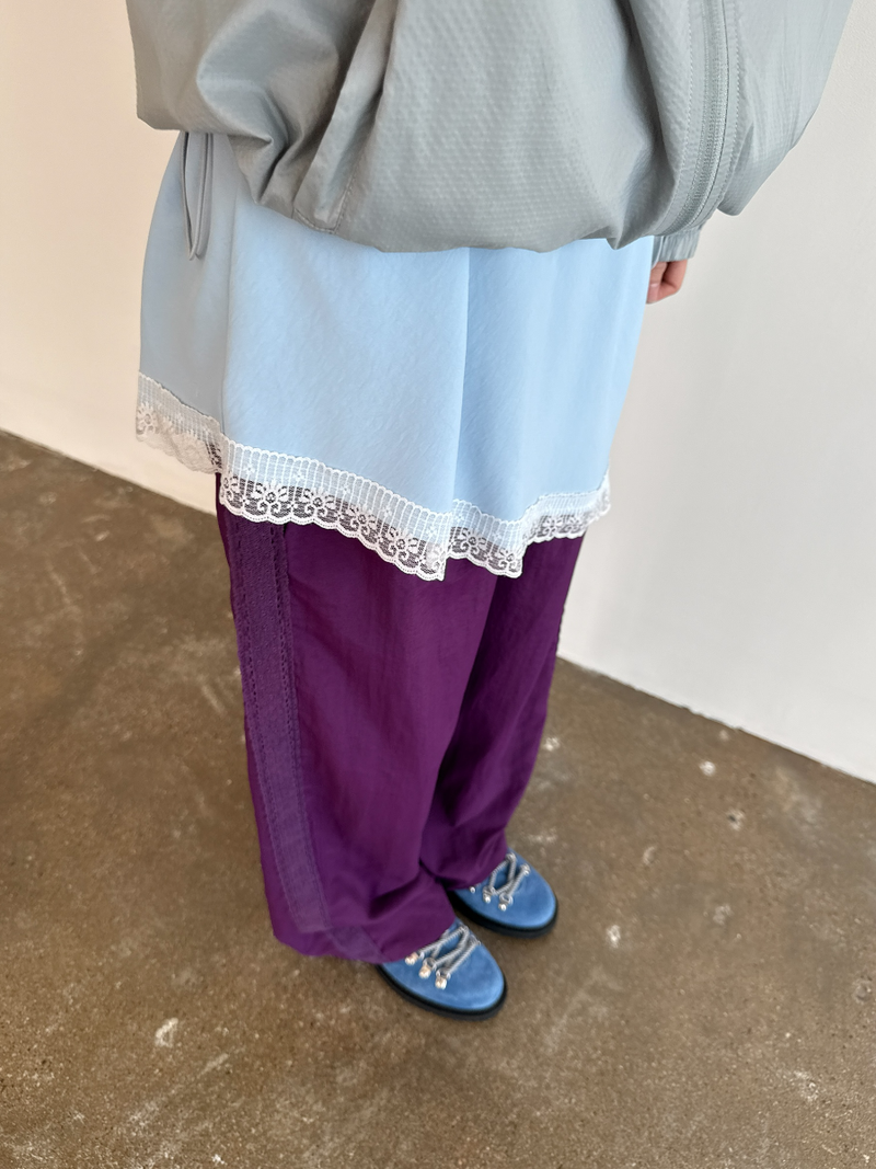 side lace nylon pants