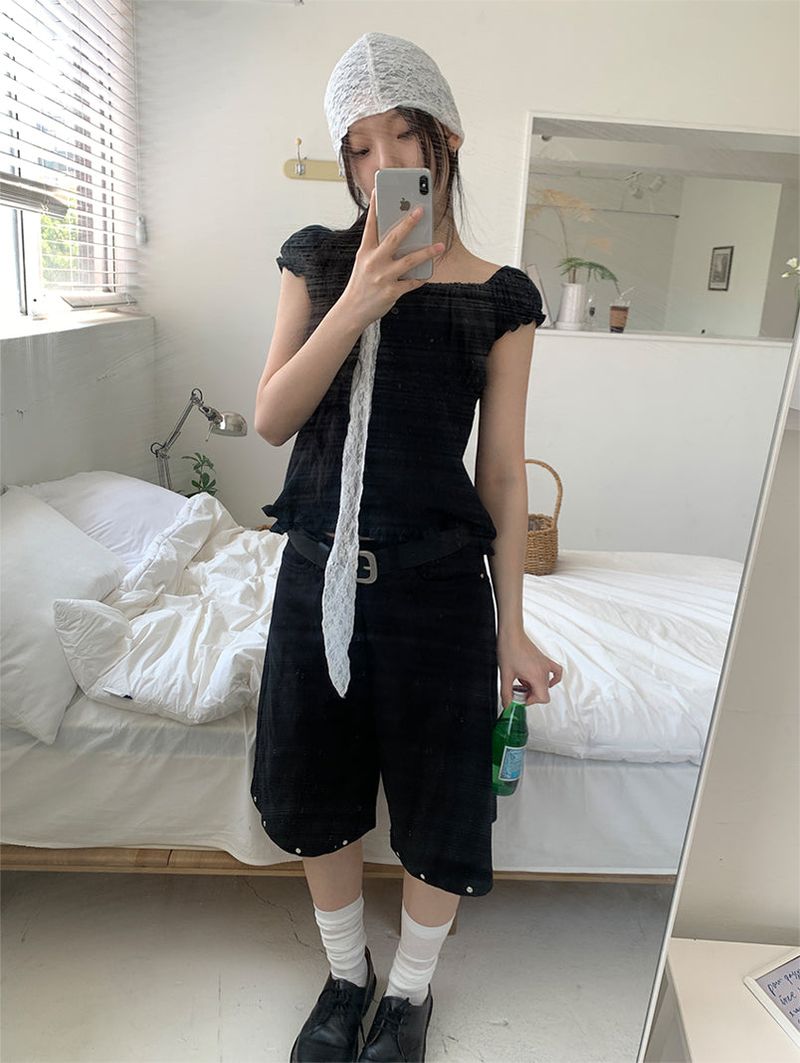 STUD BERMUDA PANTS (2C)