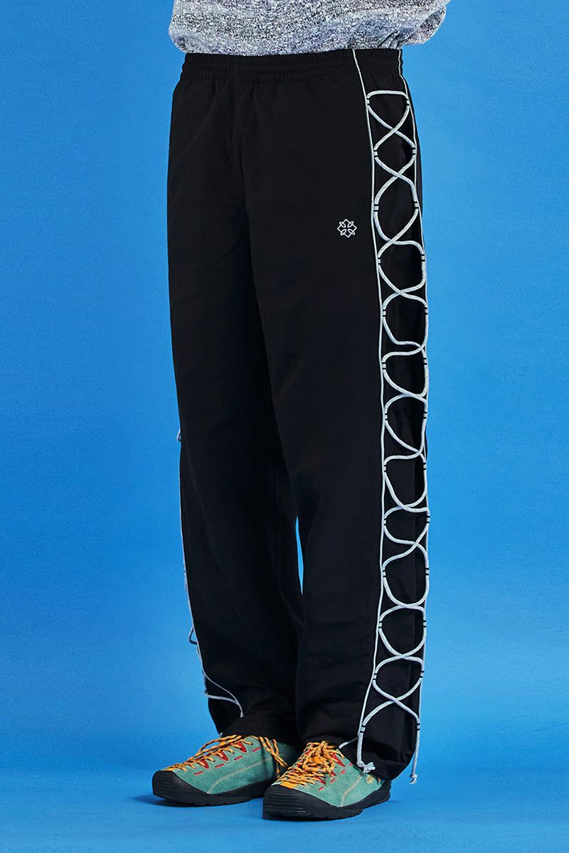 STRING NYLON PANTS / BLACK