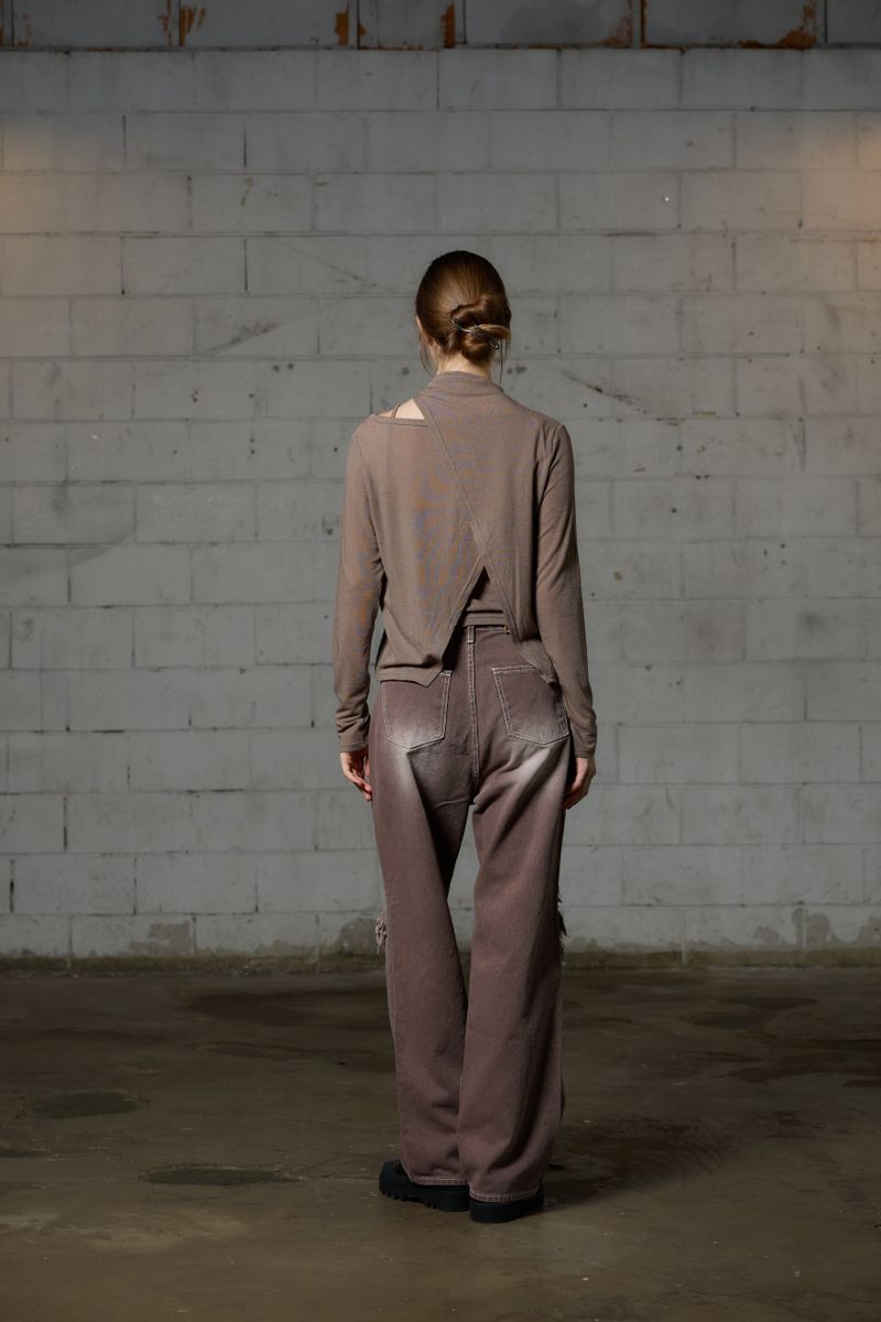 LOTUS DENIM PANTS / DARK BROWN