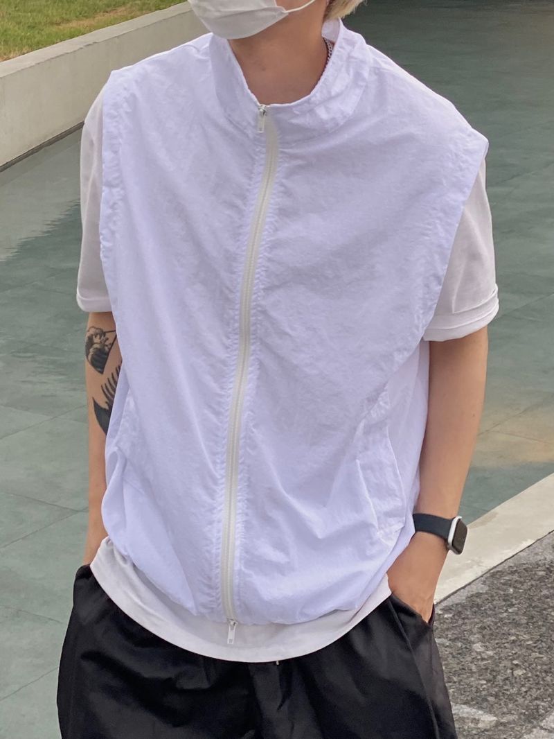 Light two way zip up vest 2C