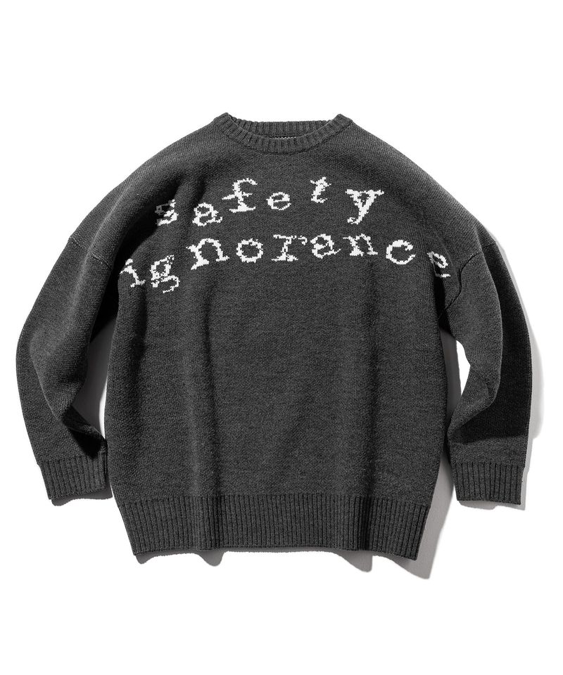 SAFETY LETTERING WOOL KNIT MWZNT001