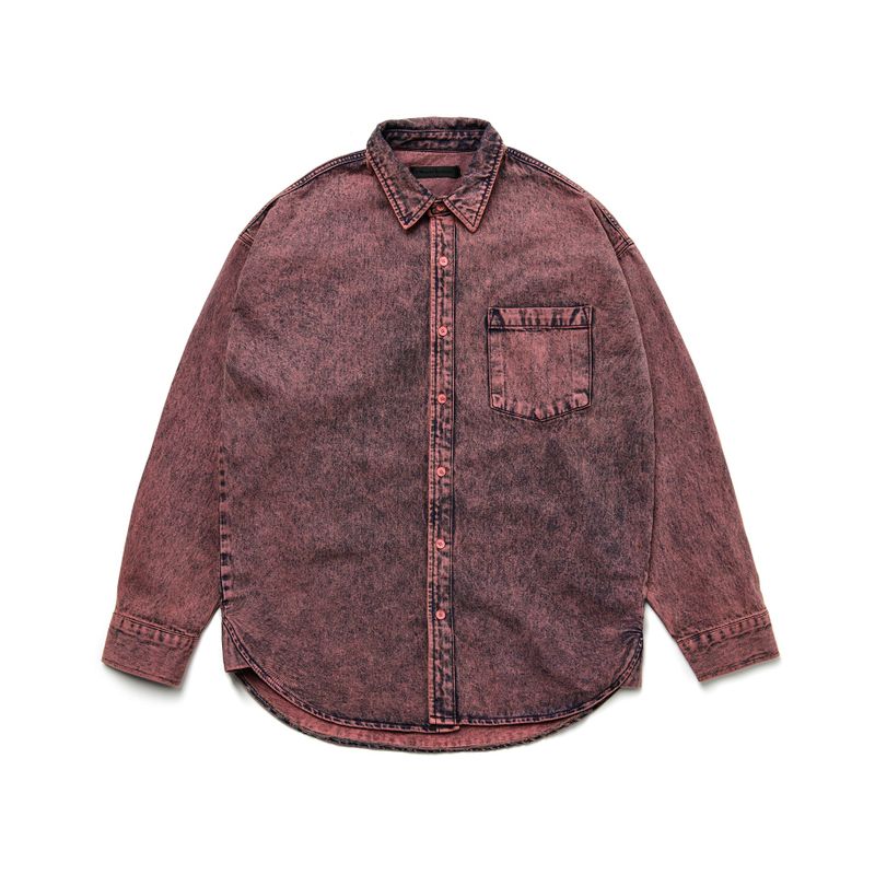 OVERSIZED WINE DENIM SHIRT