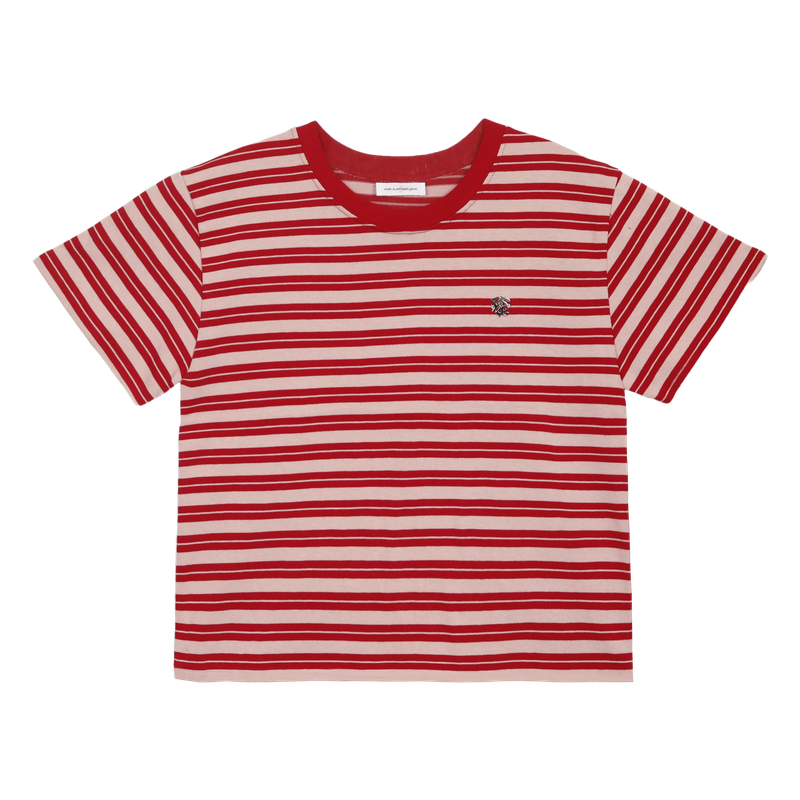 PINK PINEAPPLE（ピンクパイナップル）の「SYMBOL MULTI STRIPE HALF T-SHIRT（Tops）」