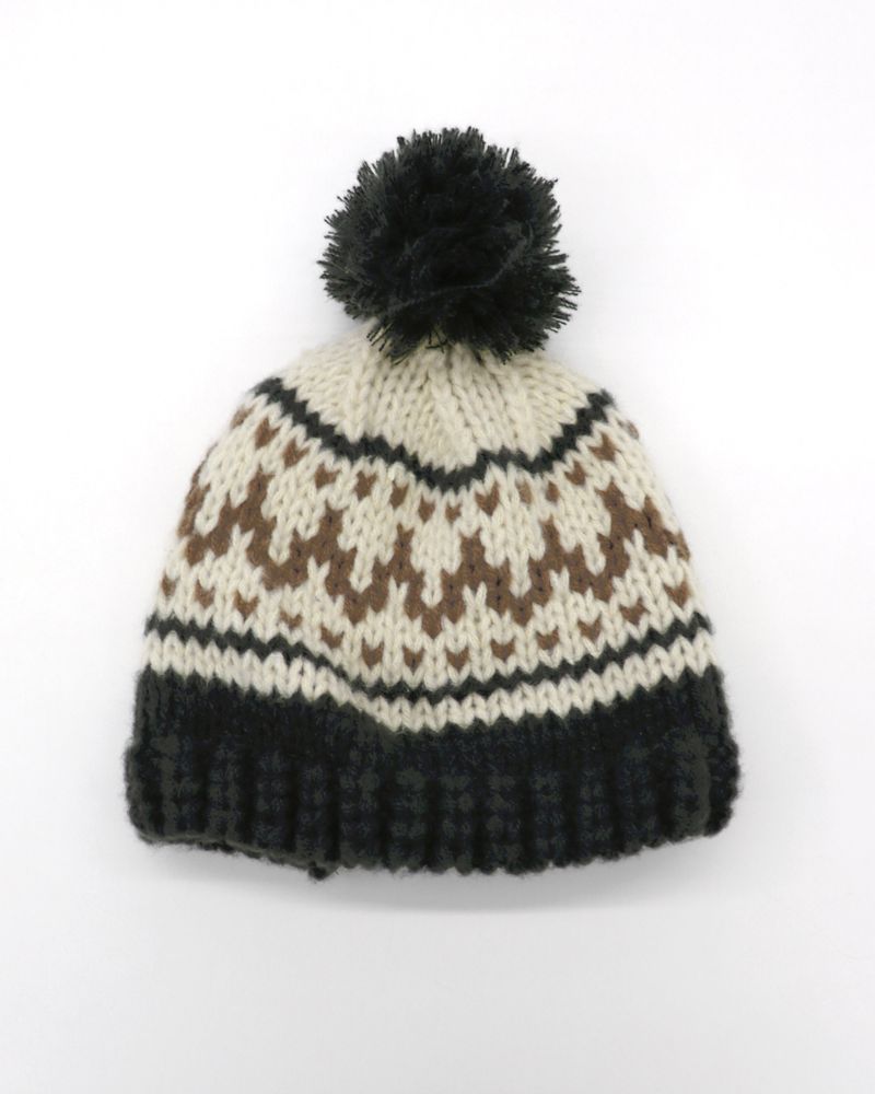 Kuning Vintage Nordic Drop Knit Beanie