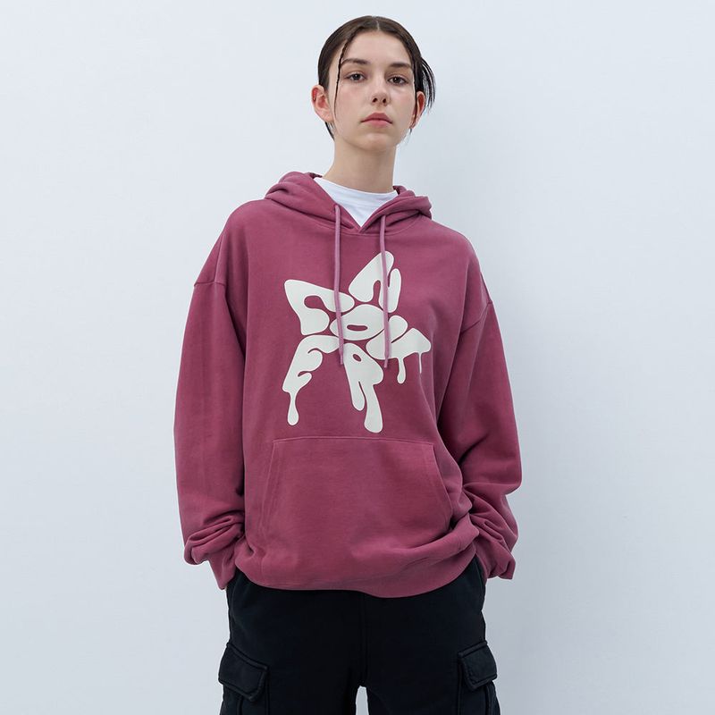 NCOVER(エンカバー)の「MELTING STAR LOGO PIGMENT HOODIE-PURPLE(Tops)」