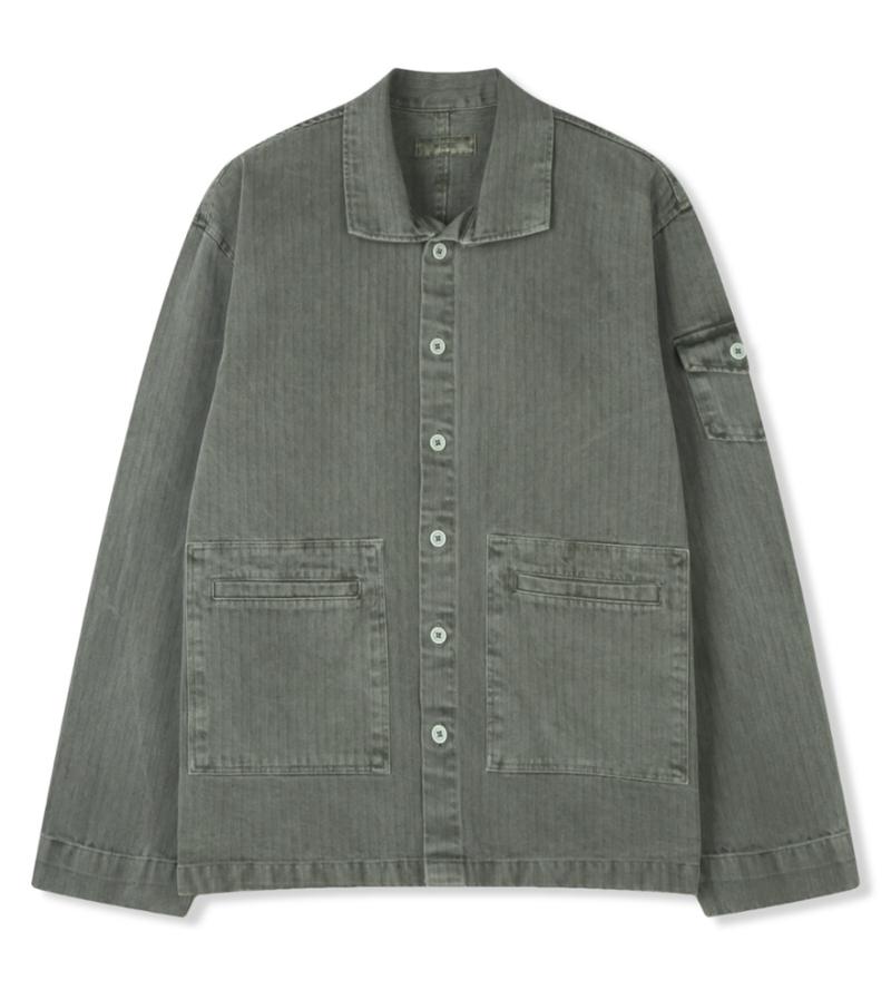 herringbone pigment work jacket