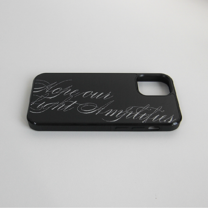 [MADE] slogan glass bumper case (black)