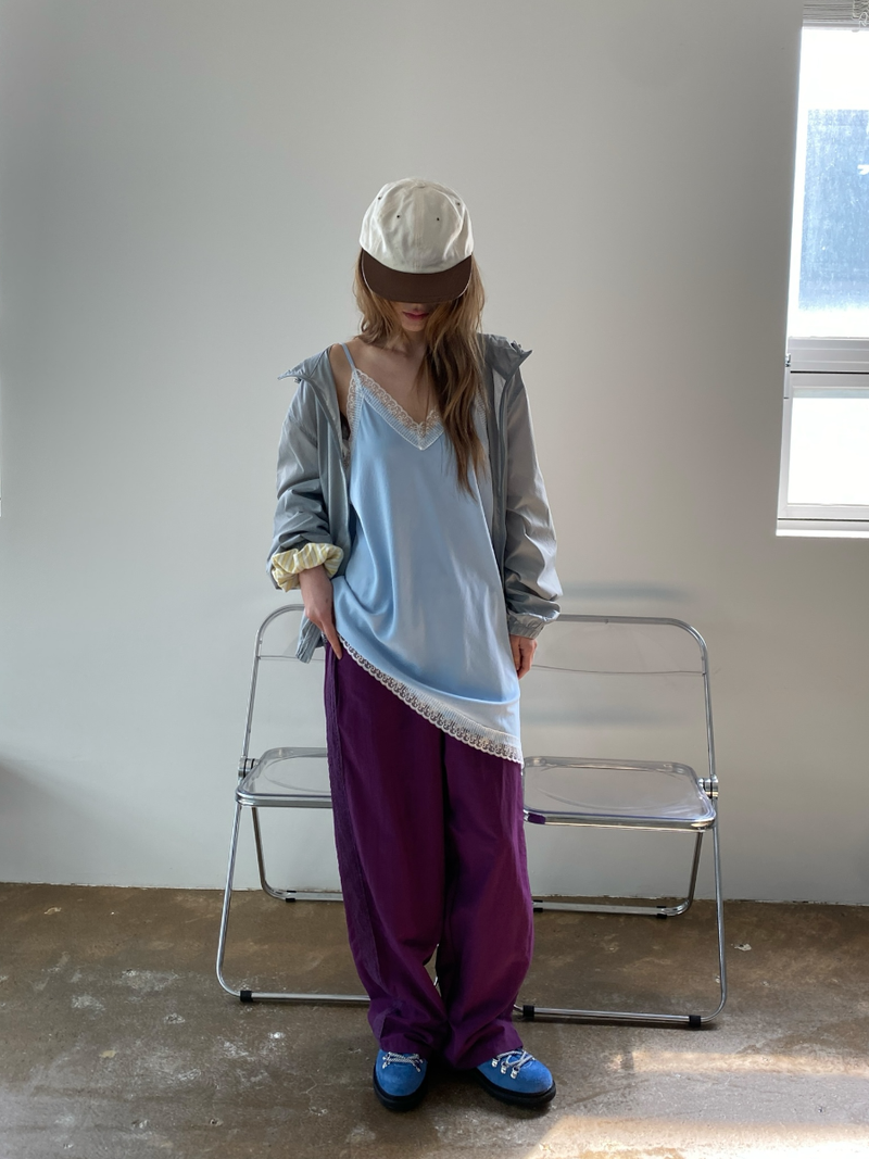 side lace nylon pants