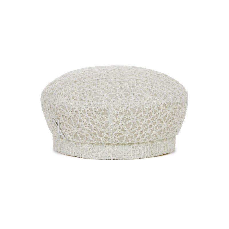 Epoxy Stud See Through Beret White