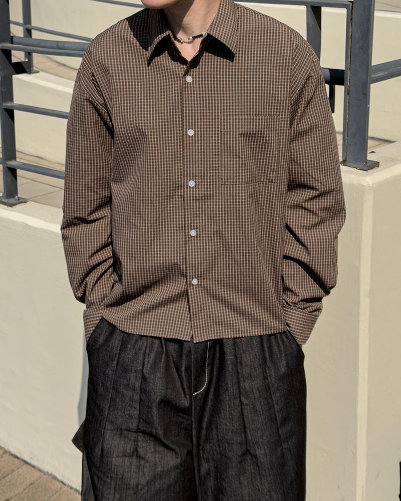 Neric Mini Check Cropped Shirt