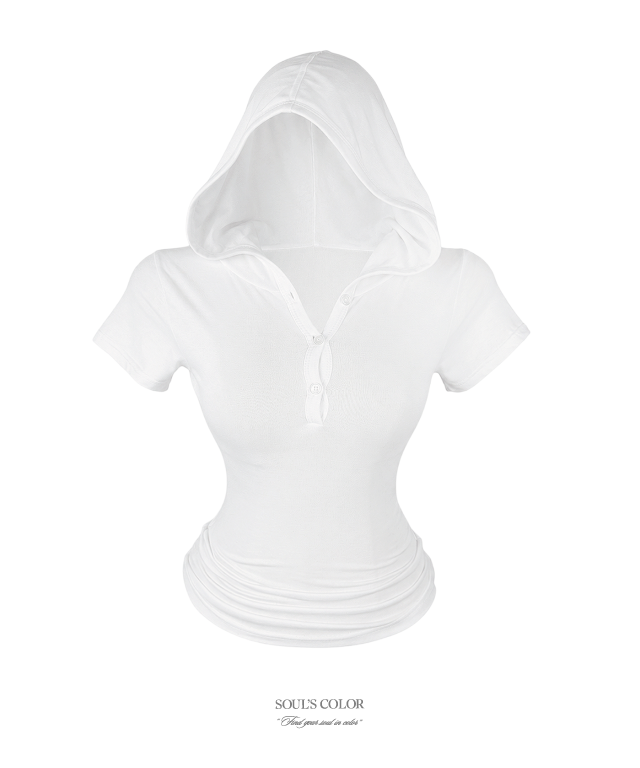 Bunny button hoodie top (4color)