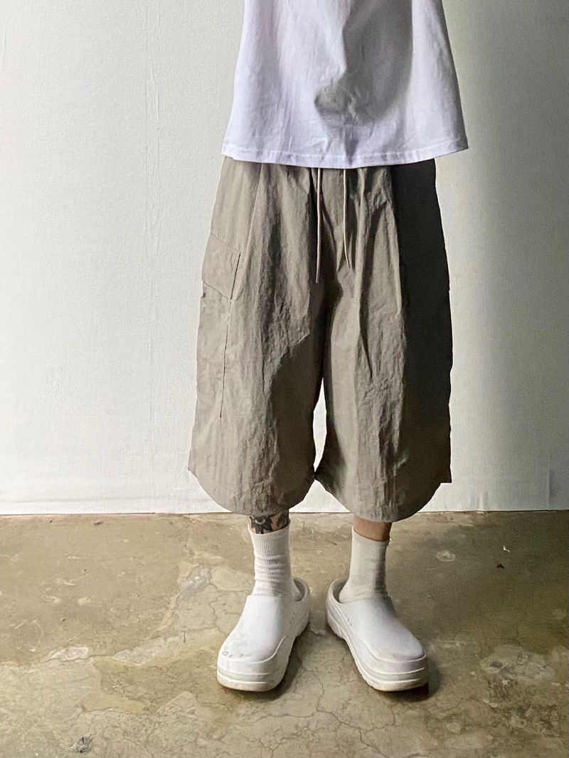 Metal Nylon Cargo Half Pants 3C