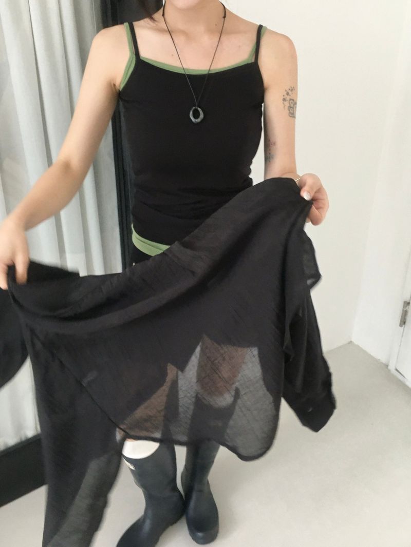 Airy Shell See-Through Shirt (7c)