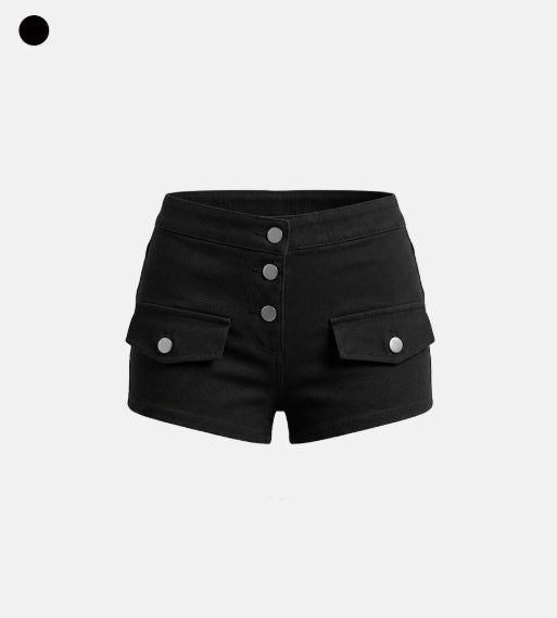 Multi-button cargo shorts