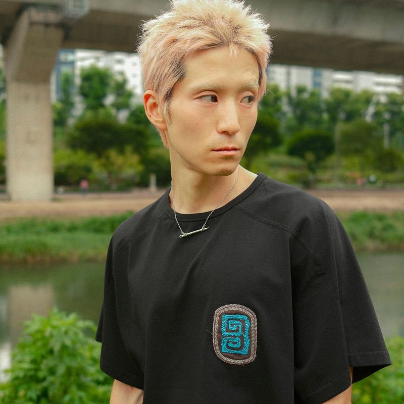 Fuzzy half T-shirts / Black