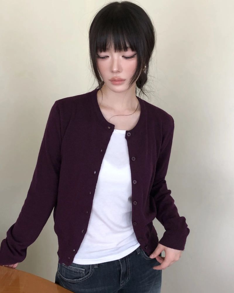 Moeun Round-Neck Cardigan