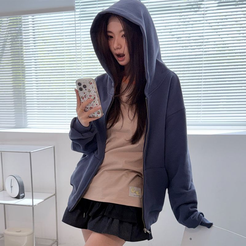 CEC LABEL ZIP-UP HOODIE (BLUE)