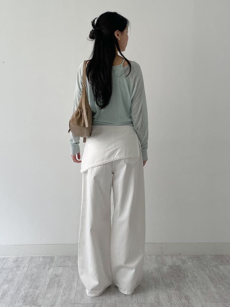 Lace Wrap Balloon Fit Wide Pants