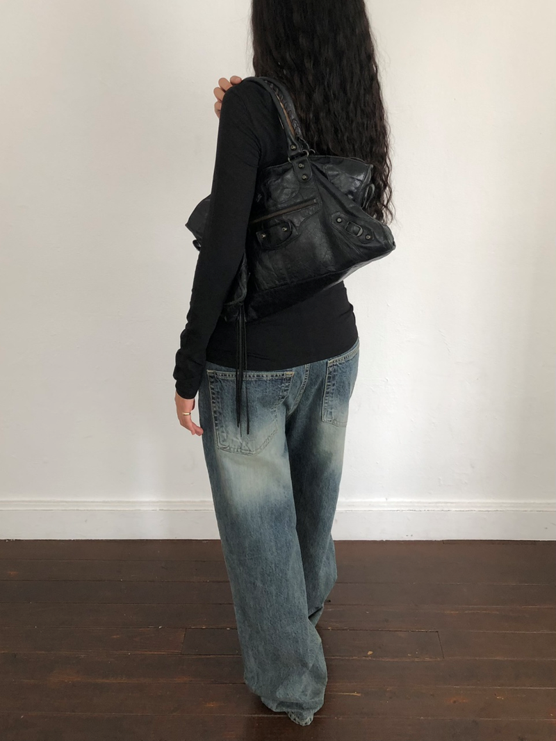 Rusty straight denim [Medium blue]