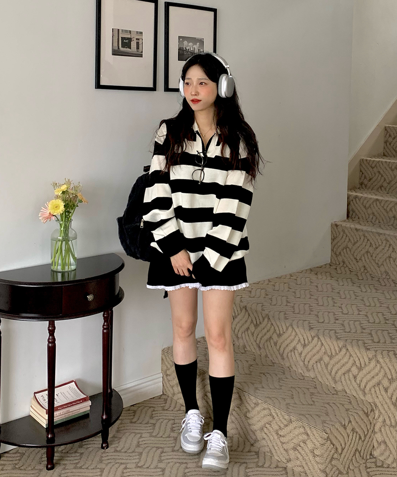 Bold Stripe Collar Knit