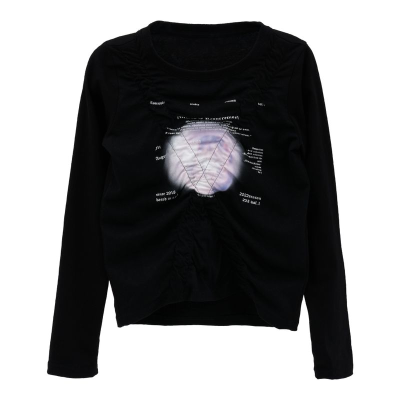 Roseapple（ローズアップル）の「シャーリングロゴクロップTシャツ（トップス）」