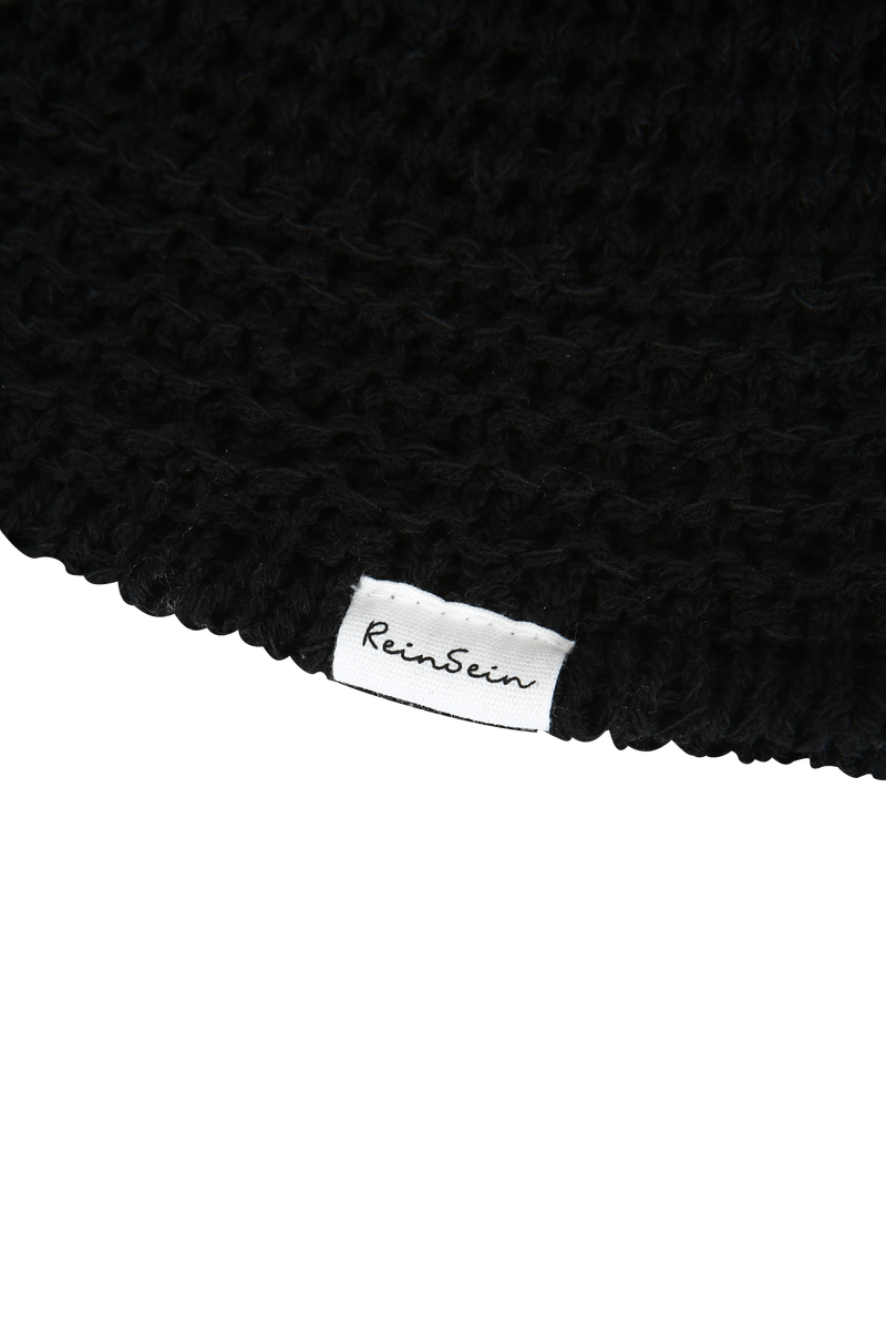 Light knit bucket hat black