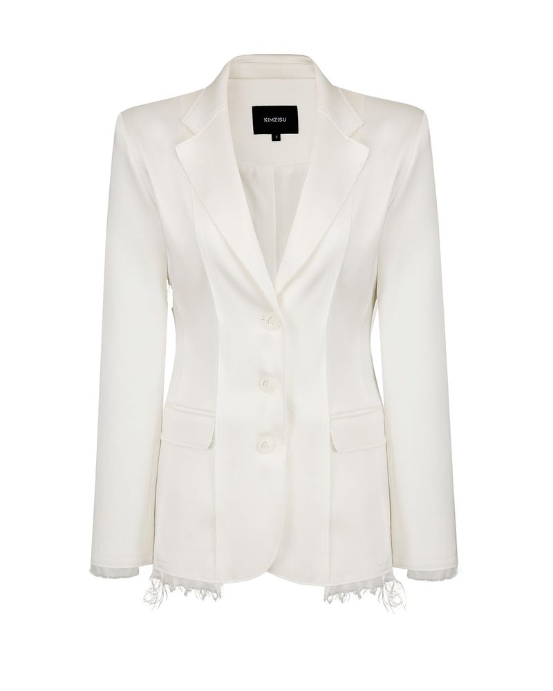 Raw Edge Slim Jacket _ White
