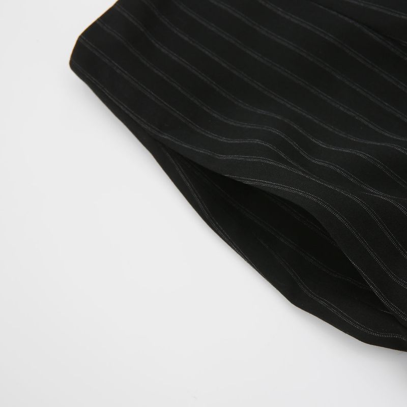Stripe Long Skirt Black
