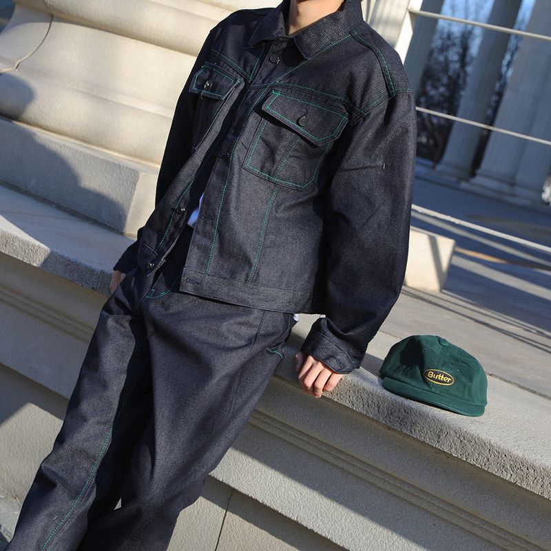 Rerap Non Fade Denim Stitch Jacket (2color)