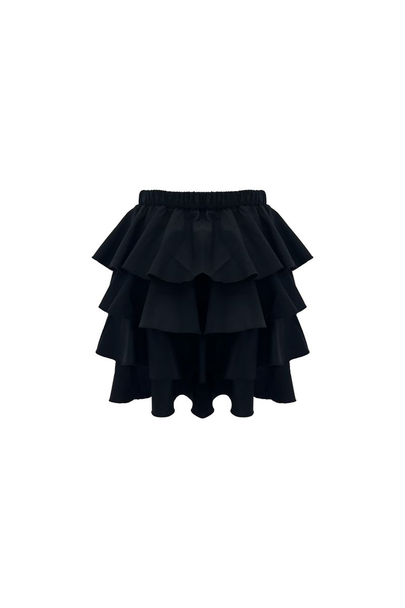 VIVA FRILL TOP SKIRT / BLACK