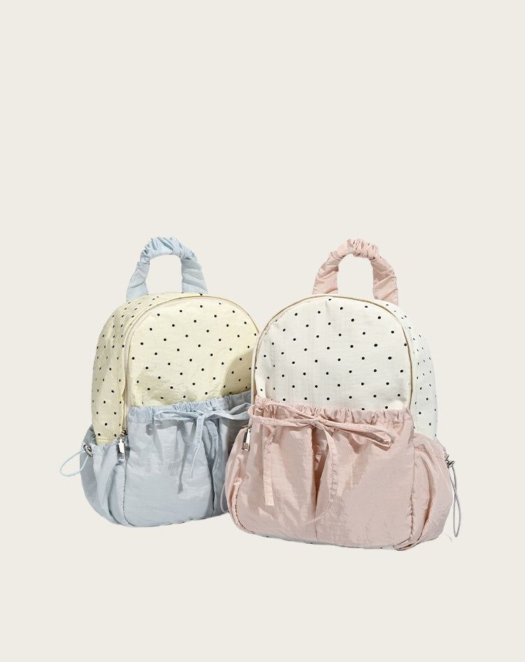 Ribbon Polka Dot Canvas Backpack – Cute College & Commuter Bag